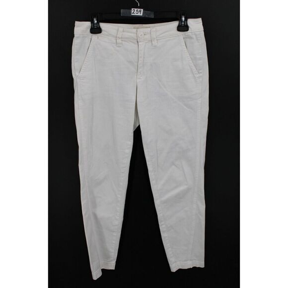 Chino by Anthropologie Womens Relaxed Chino Pants Size 26 White Cotton Stretch - Picture 1 of 7